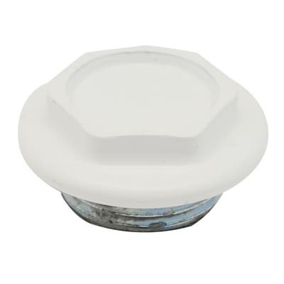 Tappo Cieco Dx Sx Zincato Verniciato per Radiatori Fl 48 Oter 1 Dx Bianco - 3