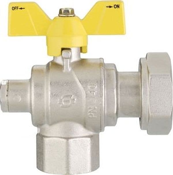 Valvola a Sfera Gas a Squadra Futurgas Femmina Dado Fiv 3/4 x 1 DN 20