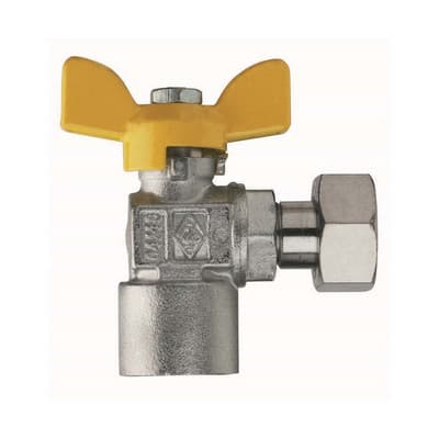 Valvola a Sfera per Gas a Squadra Fil Femmina con Girello Rb ½ x ½ DN 15 - 3