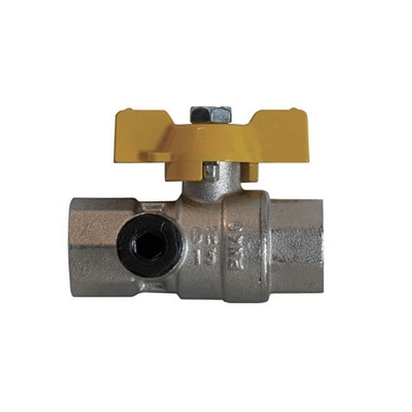 Valvola a Sfera Gas con Passaggio Totale ed Attacco Manometro Enolg 1/2 DN - 3