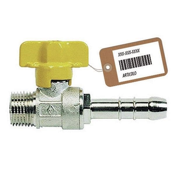 Rubinetto a Sfera Gas con Portagomma M F Faidf 1/2 x 14 Metano