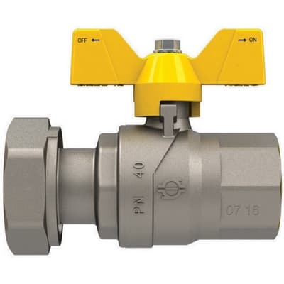 Valvola a Sfera Gas con Farfalla Futurgas Femmina Dado Fiv 3/4 x 3/4 DN 20 - 2