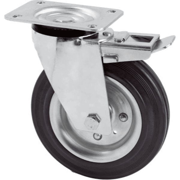 Ruota Industriale Girevole Ideal Star con Freno 80 mm Portata 60 kg - 3