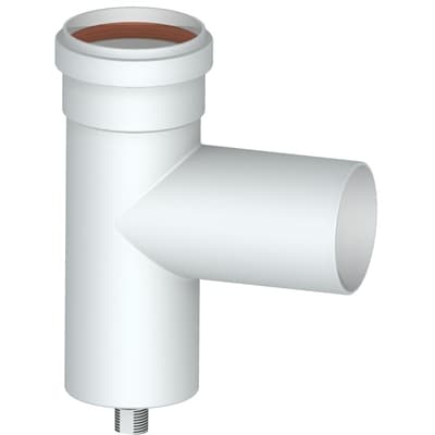 Raccordo a Tee 90 ° con Tappo Convogliatore Condensa Stabi Ø 80 - 2