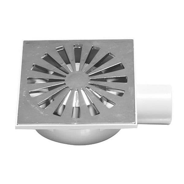 Chiusino Sifonato in ABS con Griglia Cromata Dh Mm 150 x 150 - 2