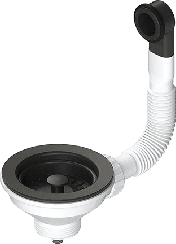 Piletta Scarico 114 mm per Lavello con Foro 90 mm Color Dh Nero - 3