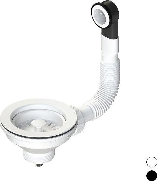 Piletta Scarico 114 mm per Lavello con Foro 90 mm Color Dh Bianco - 2