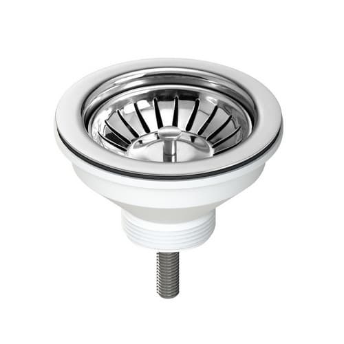 Piletta Scarico 114 mm Tappo Cestello per Lavelli Marmo e Pietra Dh 11 x 2 - 3