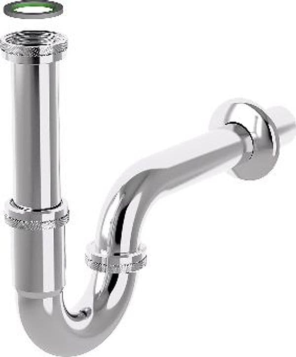 Sifone Scarico a P in Acciaio Tubular INOX Bonom Cromato 11 x 4 x 32 mm - 2