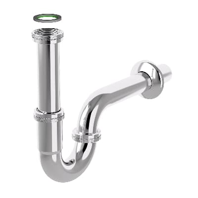 Sifone Scarico a P in Acciaio Tubular INOX Bonom Cromato 11 x 4 x 32 mm - 2