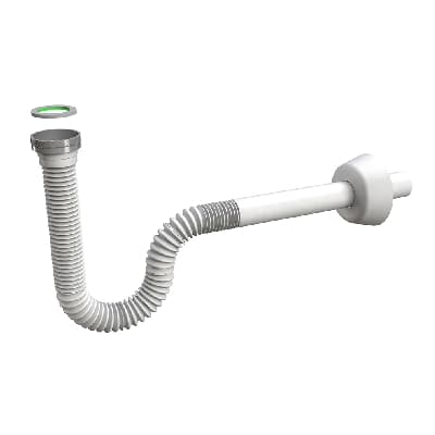 Sifone Scarico Estensibile Sifoncello C Ghiera Metallo Bonom 11 x 4 Bianco - 2