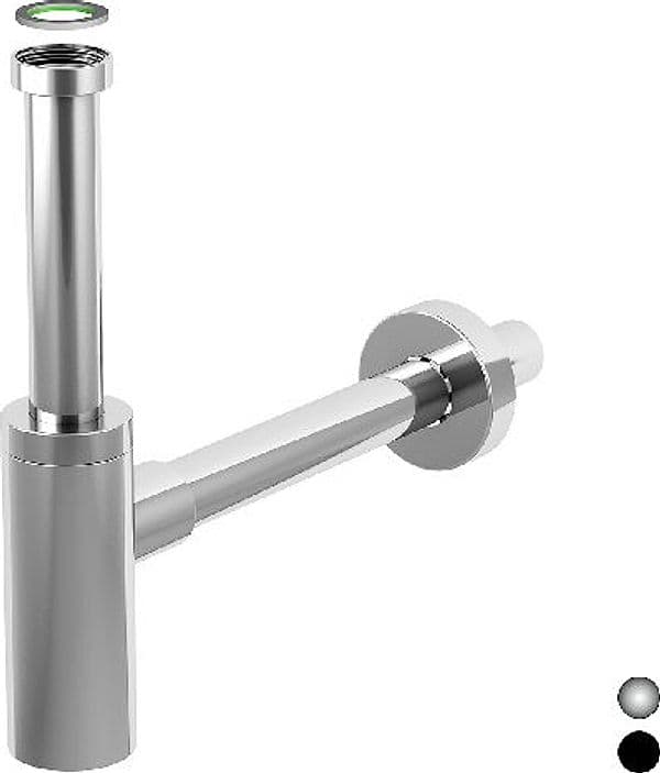 Sifone Scarico D'arredo per Lavabo INOX Bonom 11 x 4 x 32 Finitura Cromata - 3