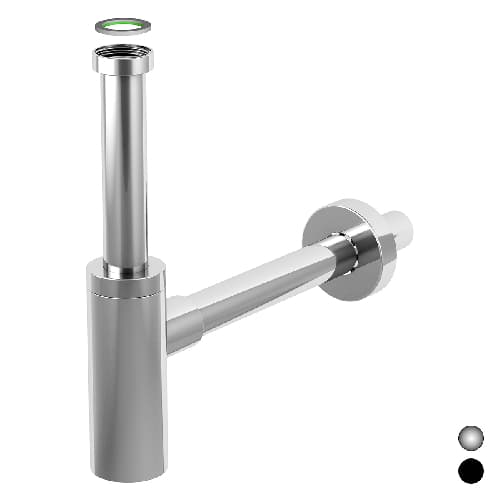 Sifone Scarico D'arredo per Lavabo INOX Bonom 11 x 4 x 32 Finitura Cromata - 3