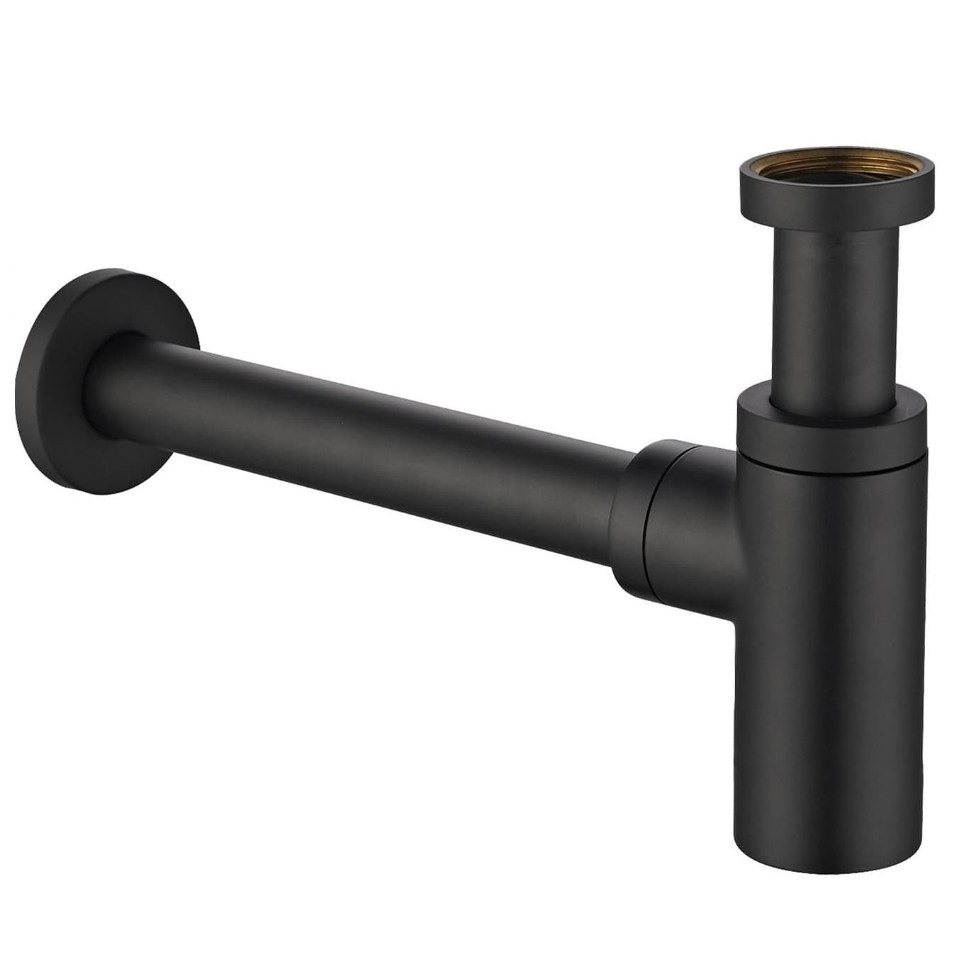 Sifone Scarico D'arredo Tondo 1 4 Nero Opaco Remer - 2