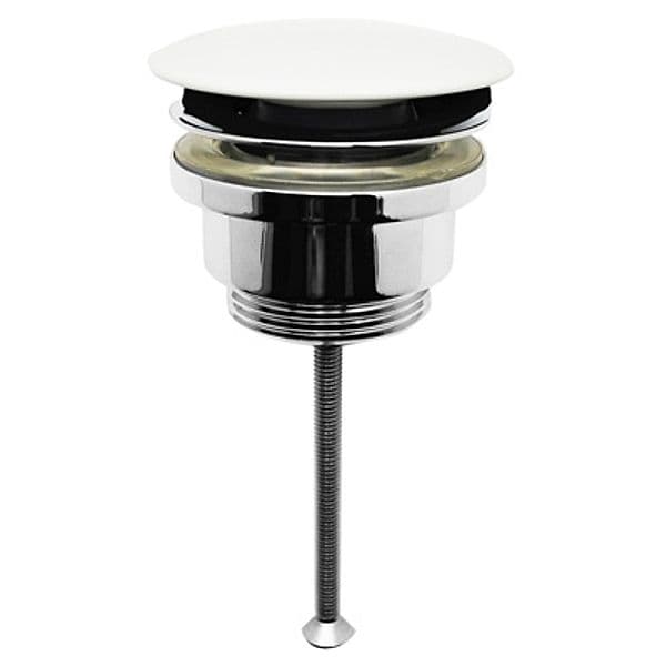 Piletta Scarico Lavabo Click Clack Tappo Tondo in Ceramica Bianco Dh 11 x 4 - 3