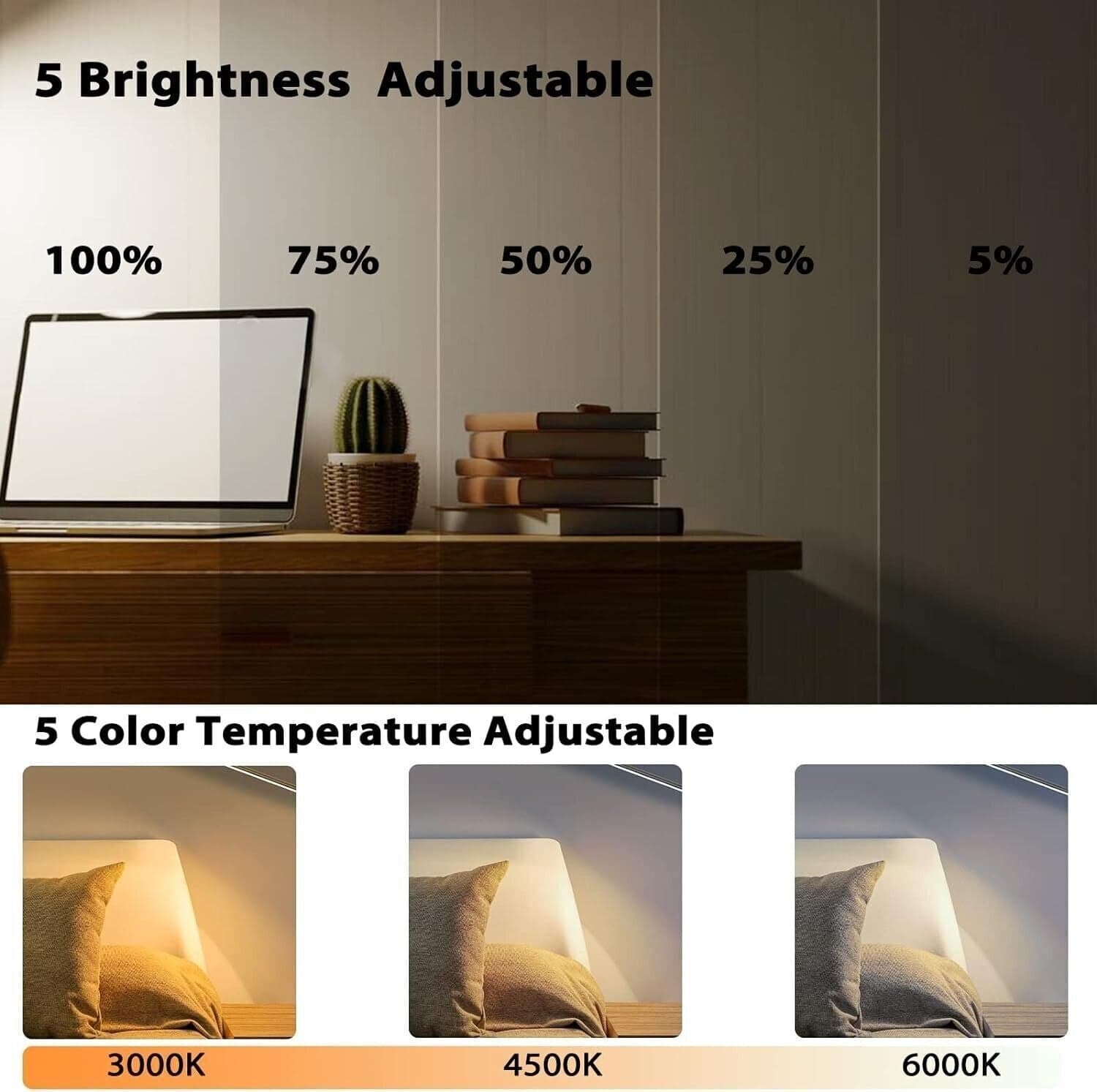 Lampada da scrivania a LED con caricabatterie wireless, touch con 5 modalità - 2