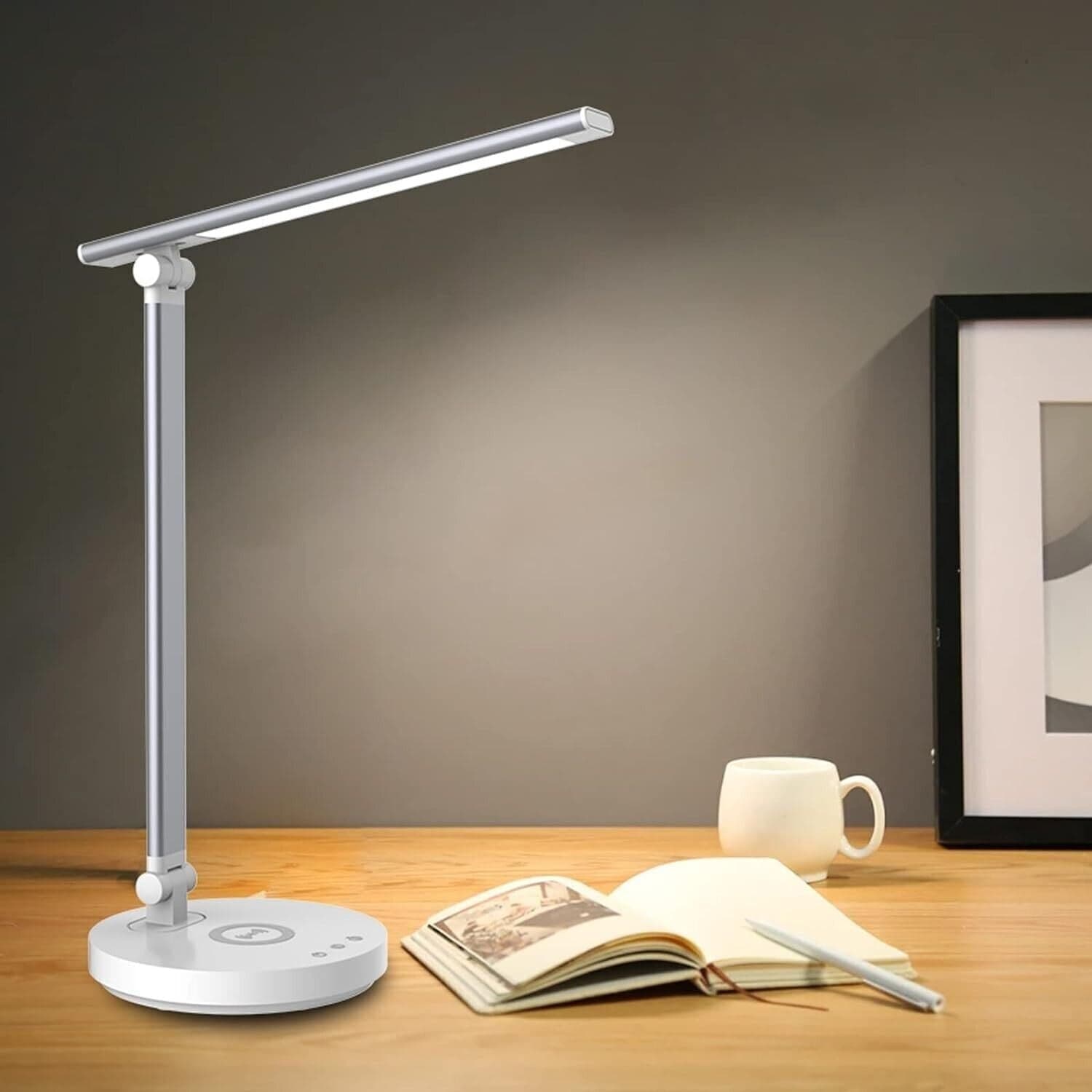 Lampada da scrivania a LED con caricabatterie wireless, touch con 5 modalità - 5