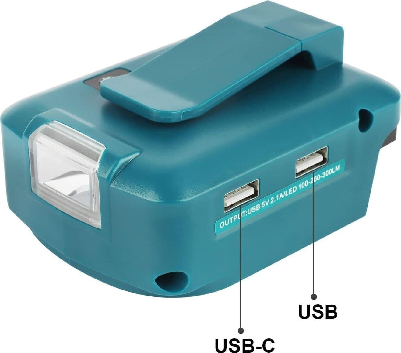 Waitley ADP05 Caricabatterie con 2 porte USB per batteria Makita 14,4 V-18 V - 6