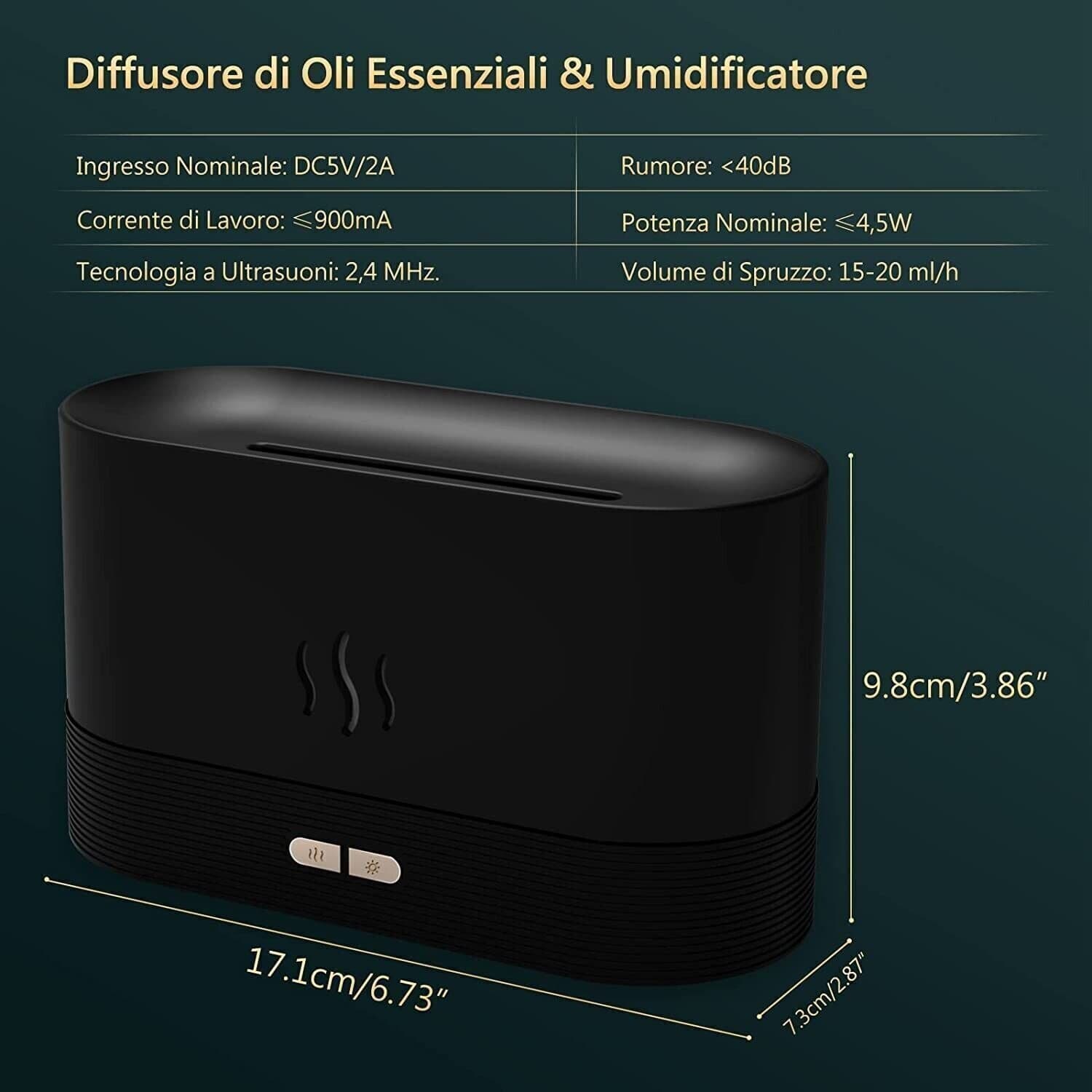 Diffusore di Oli Essenziali con Effetto Fiamma Umidificatore Ambiente in Umidificatori CL Store - Battipaglia, commercioVirtuoso.it