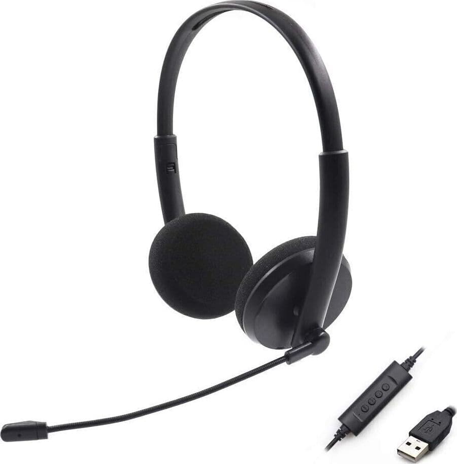 Cuffie USB in PVC con cancellazione del rumore con microfono Ufficio Call - 8