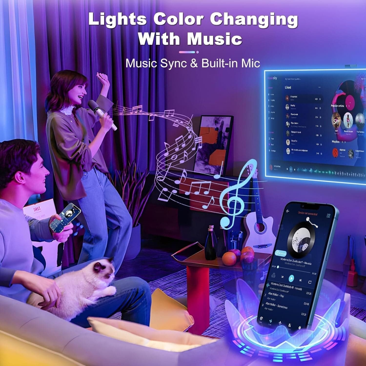 Realky Striscia LED, 20M RGB Luci Camera da Letto, Bluetooth APP Controllato Mul in Nastri LED CL Store - Battipaglia, commercioVirtuoso.it