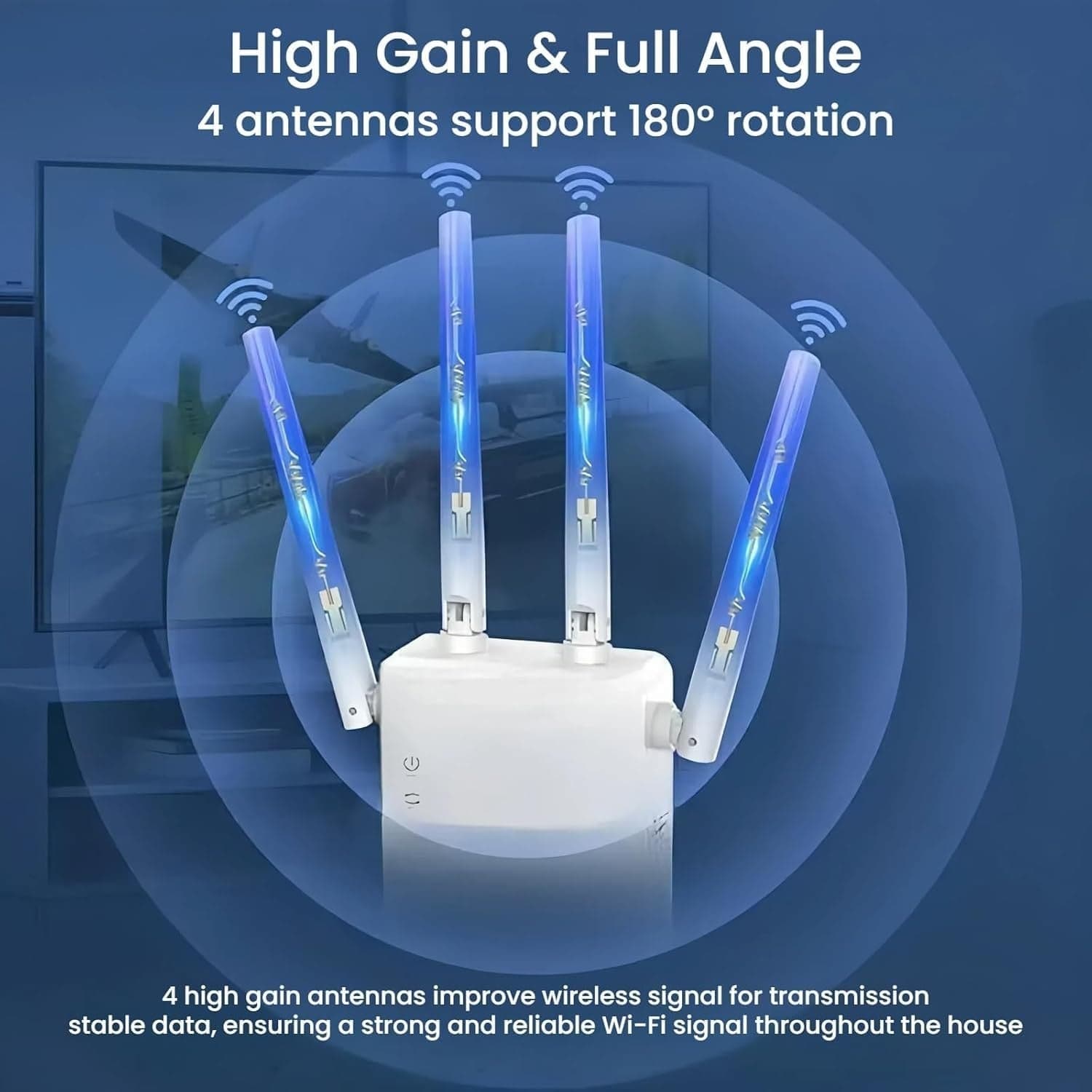 Ripetitore WiFi, Amplificatore WiFi Bianco 1200Mbps Doppia Banda 2.4G/5G AILKIN - 4