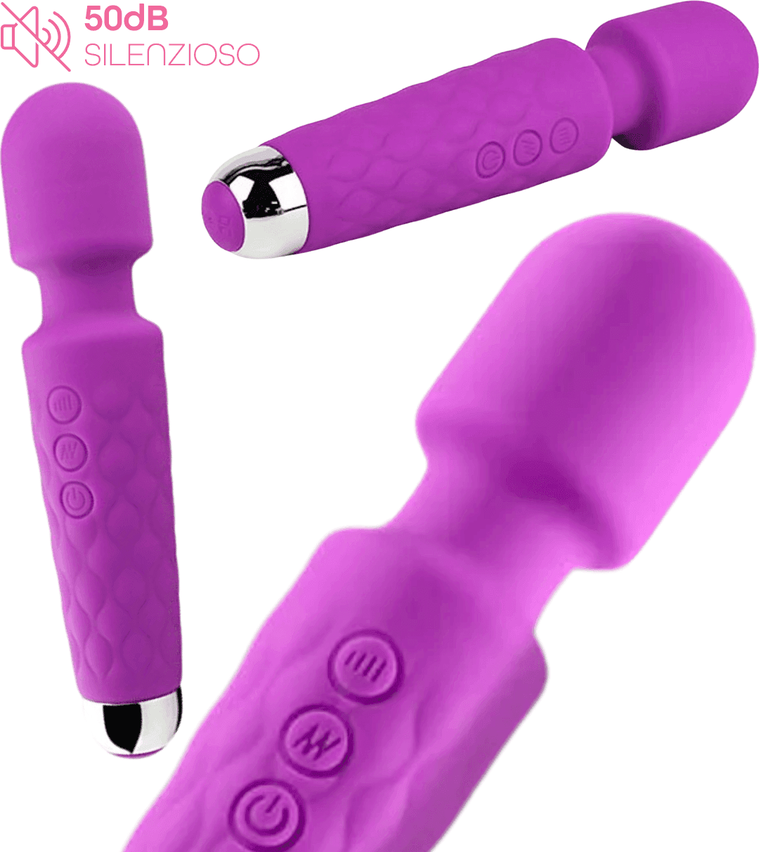 Wand Massager Massaggiatore Vibratore Ricaricabile in Silicone Sex Toy per Donna - 16