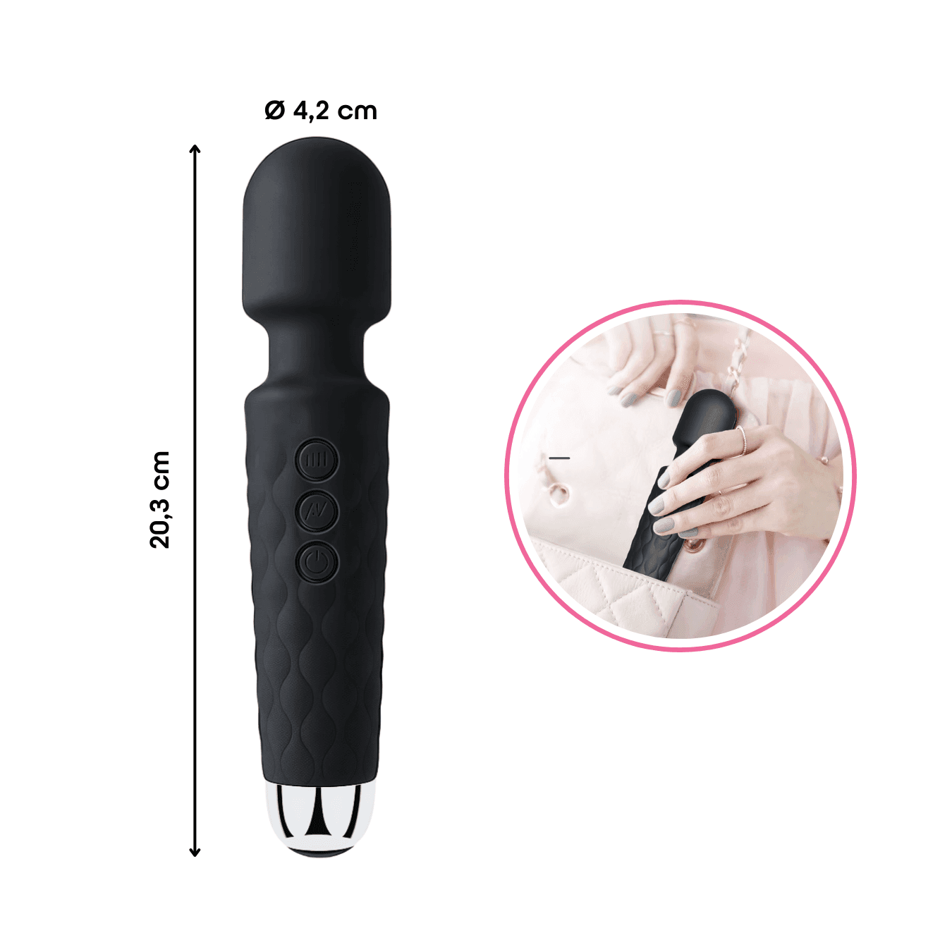 Wand Massager Massaggiatore Vibratore Ricaricabile in Silicone Sex Toy per Donna - 22