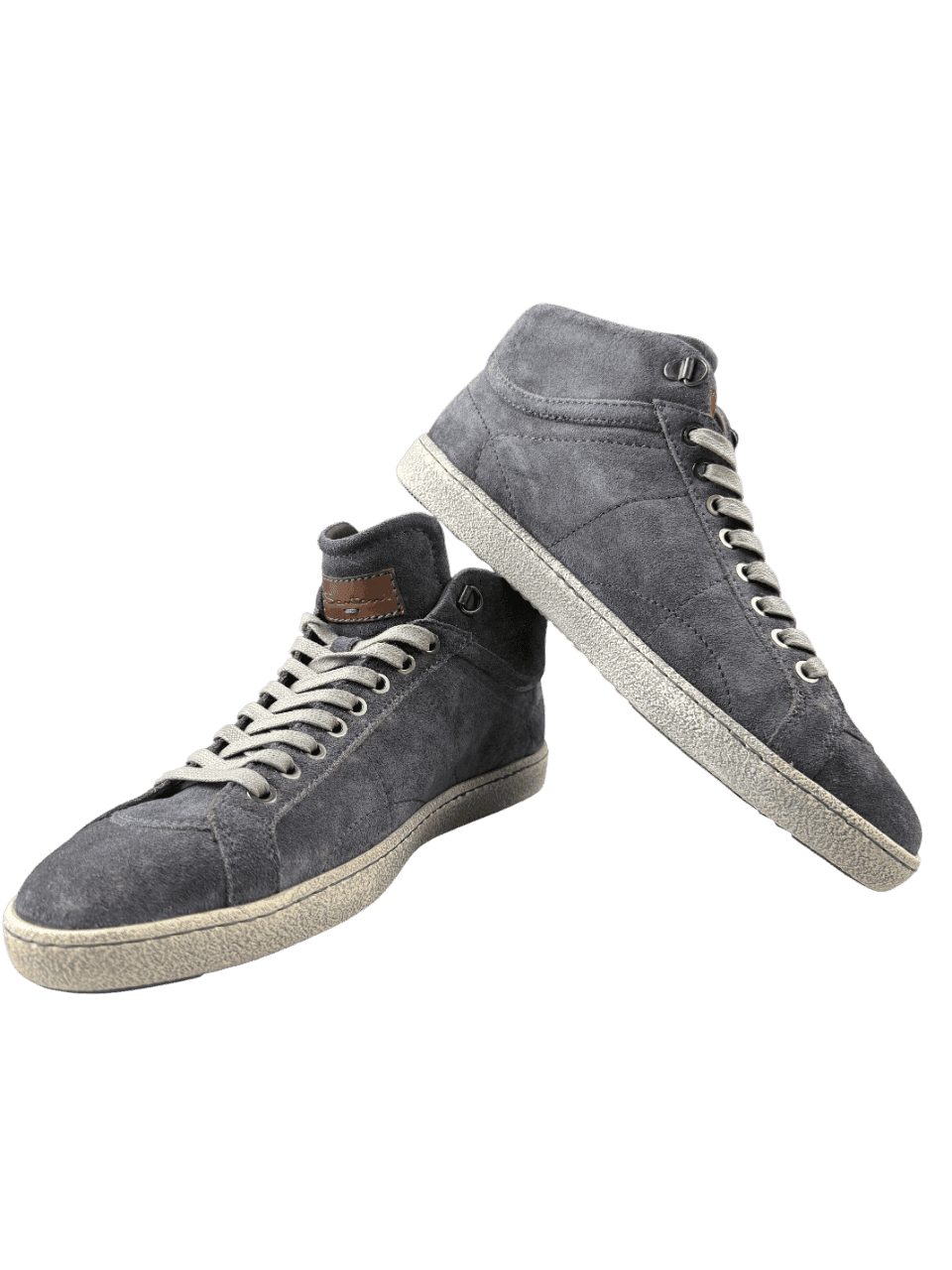 Scarpa Uomo Santoni Sneackers Alte blu made in Italy - 4