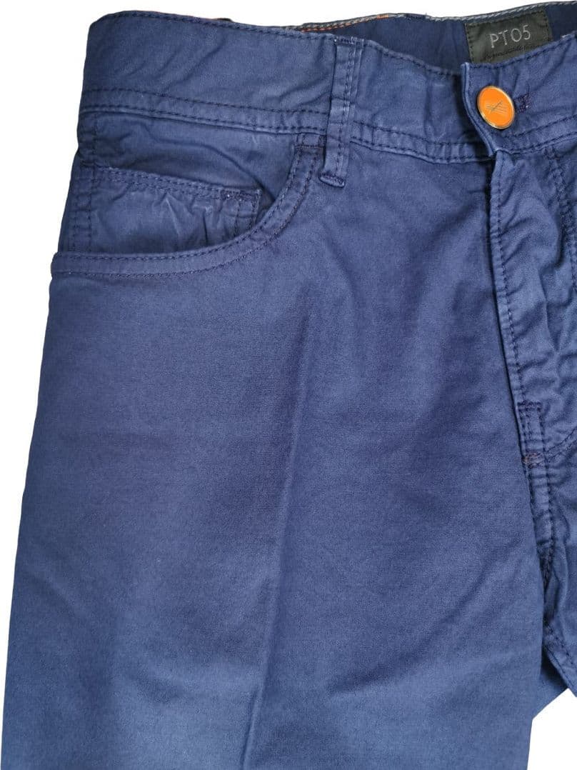 Pantalone uomo PT05 - 5 tasche slim colore blu made in Italy - 5