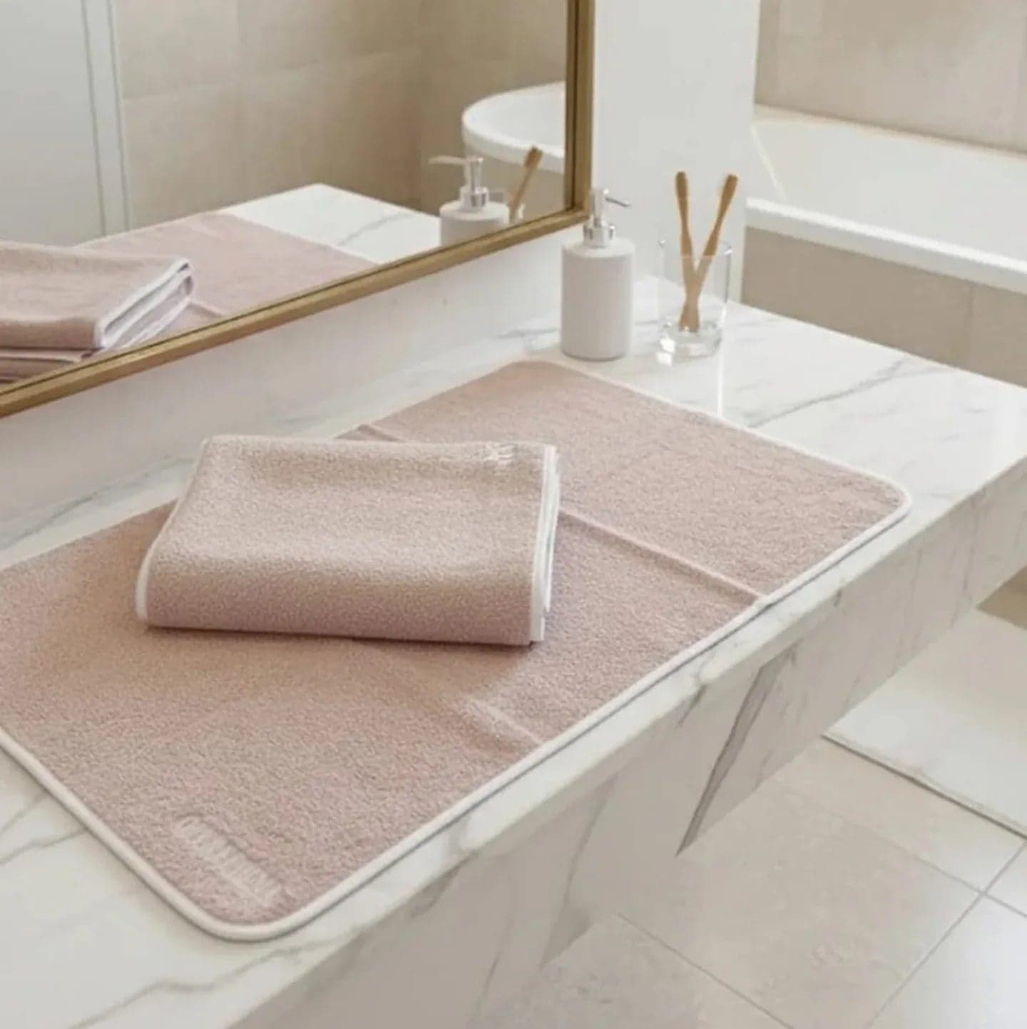 Set Asciugamani 1+1 Opera Prima Piping Spugna di Cotone - 7