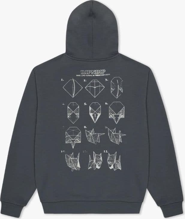 Felpa Rip N Dip Origamo Hood Charcoal in Felpe con cappuccio Glad Store - Genova, commercioVirtuoso.it