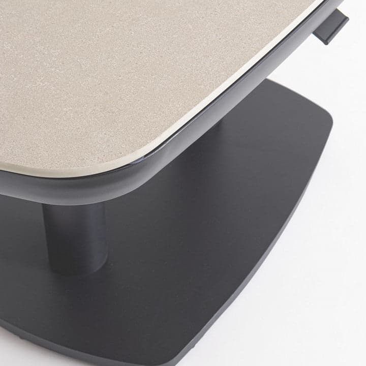 Tavolo "Talete" regolabile con struttura in alluminio, piano in pietra sinterizzata, per arredo interno ed esterno in Tavoli da sala da pranzo Decor Space - Altamura, commercioVirtuoso.it