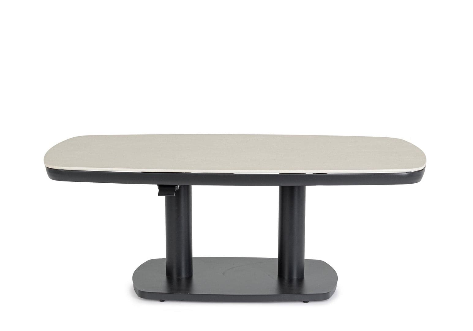 Tavolo "Talete" regolabile con struttura in alluminio, piano in pietra sinterizzata, per arredo interno ed esterno in Tavoli da sala da pranzo Decor Space - Altamura, commercioVirtuoso.it