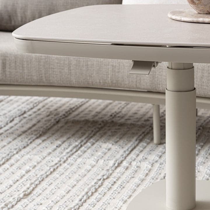 Tavolo "Talete" regolabile con struttura in alluminio, piano in pietra sinterizzata, per arredo interno ed esterno in Tavoli da sala da pranzo Decor Space - Altamura, commercioVirtuoso.it