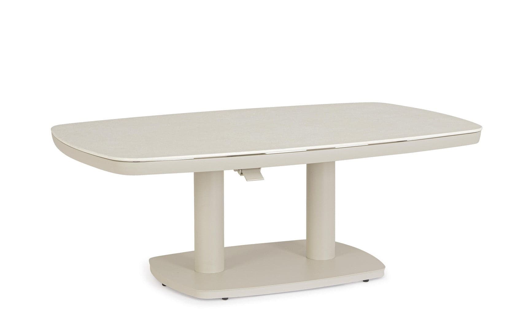 Tavolo "Talete" regolabile con struttura in alluminio, piano in pietra sinterizzata, per arredo interno ed esterno in Tavoli da sala da pranzo Decor Space - Altamura, commercioVirtuoso.it