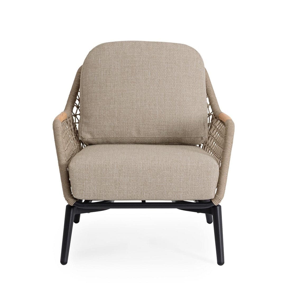 Poltrona "Eulero" struttura in alluminio, con cuscini sfoderabili con tessuto idrorepellente olefin in Poltrone Decor Space - Altamura, commercioVirtuoso.it