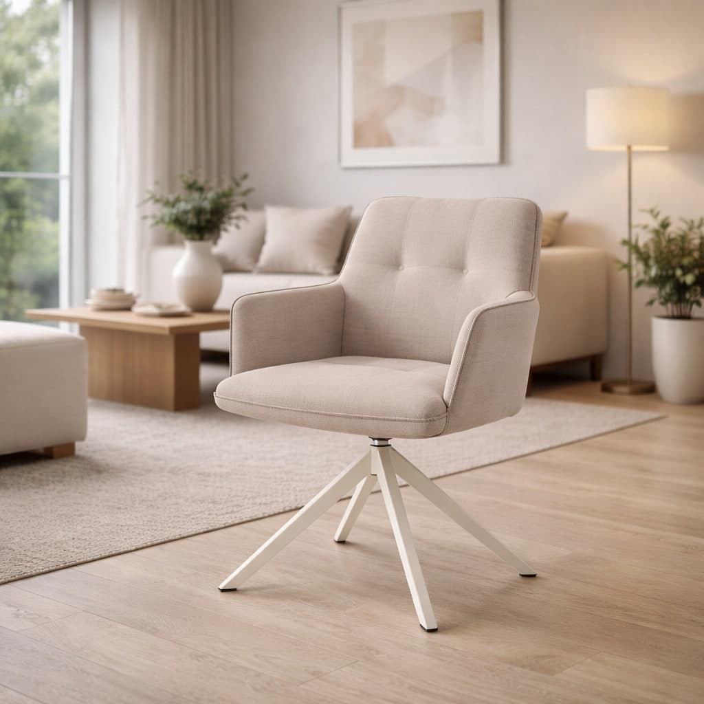 Sedia "Skagen" girevole, struttura in alluminio, con tessuto idrorepellente, per interni ed esterni in Sedie per tavolo da giardino Decor Space - Altamura, commercioVirtuoso.it