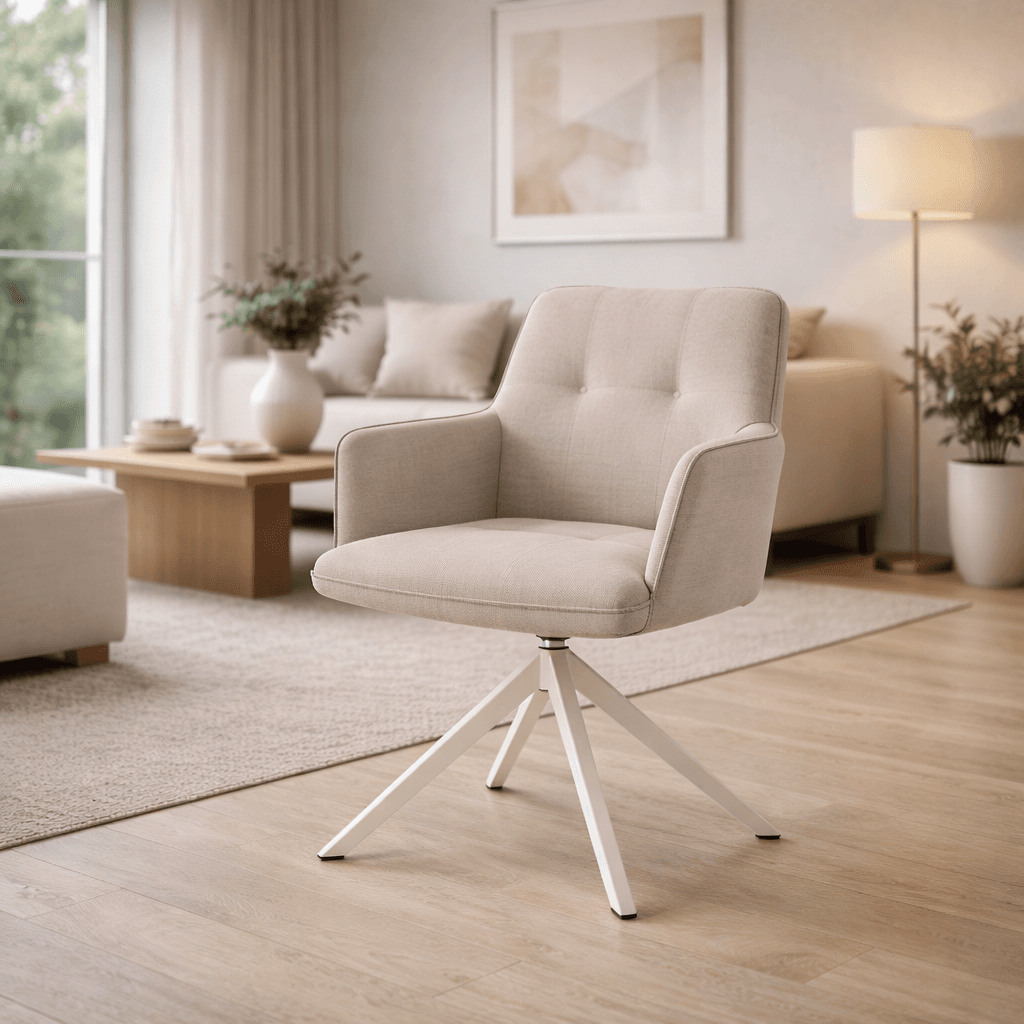 Sedia "Skagen" girevole, struttura in alluminio, con tessuto idrorepellente, per interni ed esterni in Sedie per tavolo da giardino Decor Space - Altamura, commercioVirtuoso.it