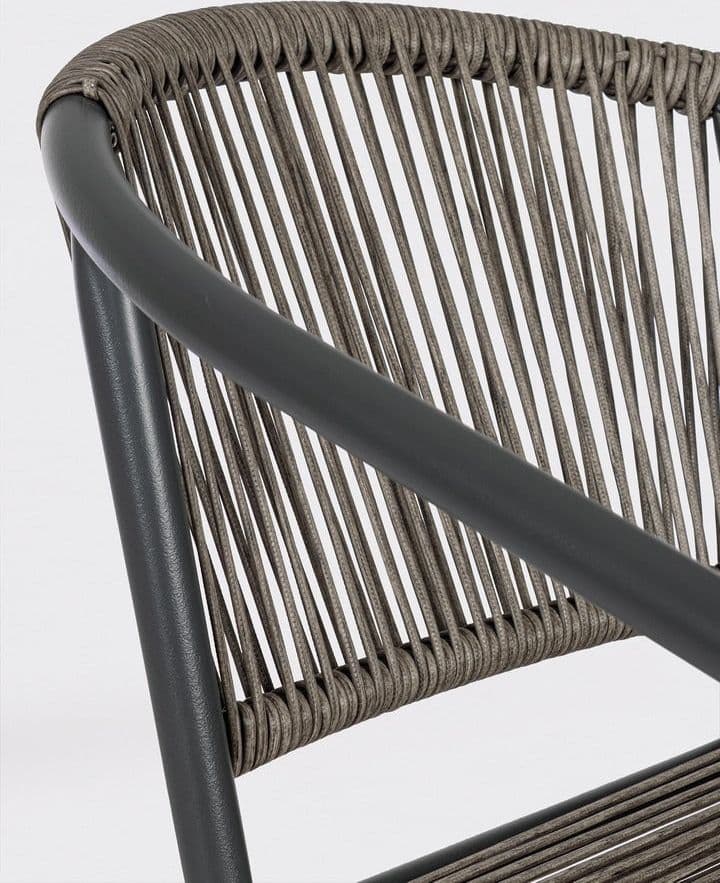 Sedia "Basilia" struttura in acciaio, con seduta e schienale in fibra sintetica per giardino e veranda in Sedie per tavolo da giardino Decor Space - Altamura, commercioVirtuoso.it