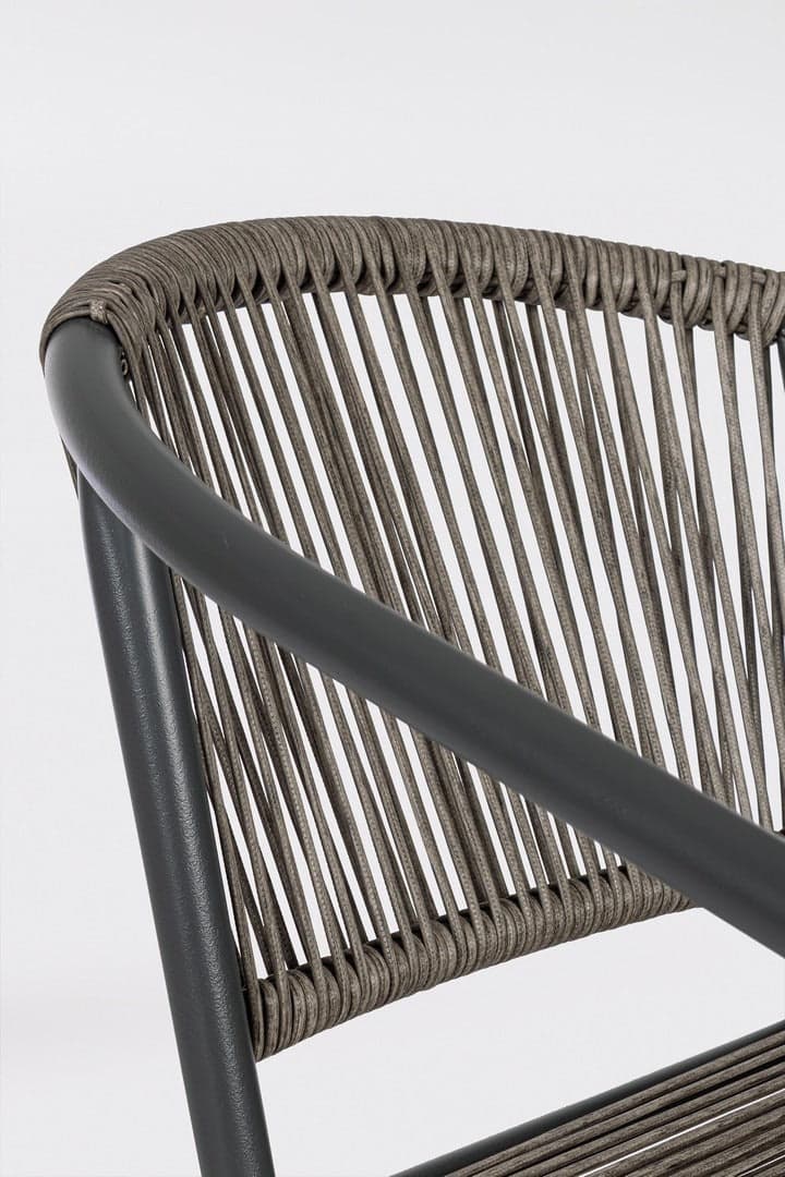 Sedia "Basilia" struttura in acciaio, con seduta e schienale in fibra sintetica per giardino e veranda in Sedie per tavolo da giardino Decor Space - Altamura, commercioVirtuoso.it