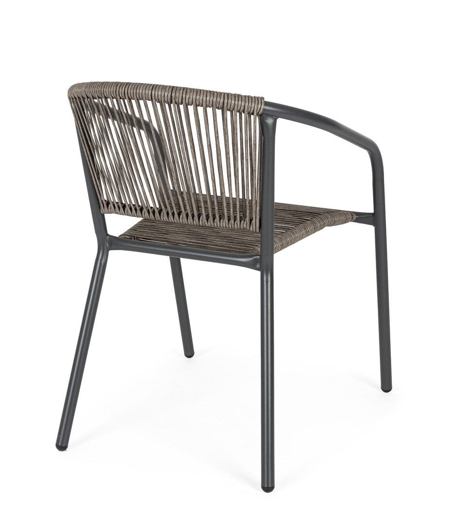 Sedia "Basilia" struttura in acciaio, con seduta e schienale in fibra sintetica per giardino e veranda in Sedie per tavolo da giardino Decor Space - Altamura, commercioVirtuoso.it