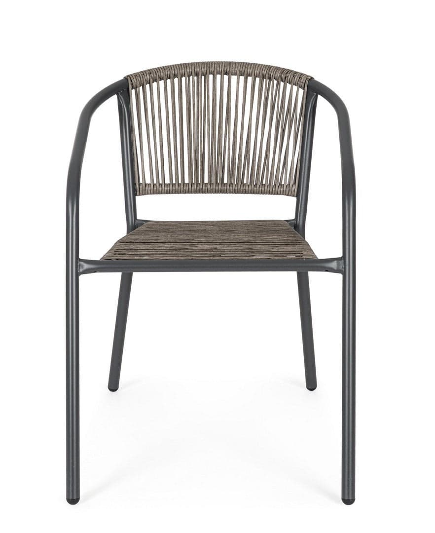 Sedia "Basilia" struttura in acciaio, con seduta e schienale in fibra sintetica per giardino e veranda in Sedie per tavolo da giardino Decor Space - Altamura, commercioVirtuoso.it