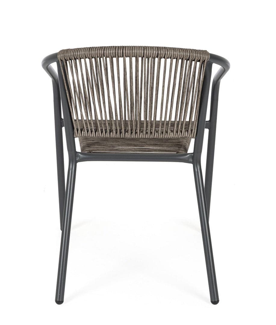 Sedia "Basilia" struttura in acciaio, con seduta e schienale in fibra sintetica per giardino e veranda in Sedie per tavolo da giardino Decor Space - Altamura, commercioVirtuoso.it