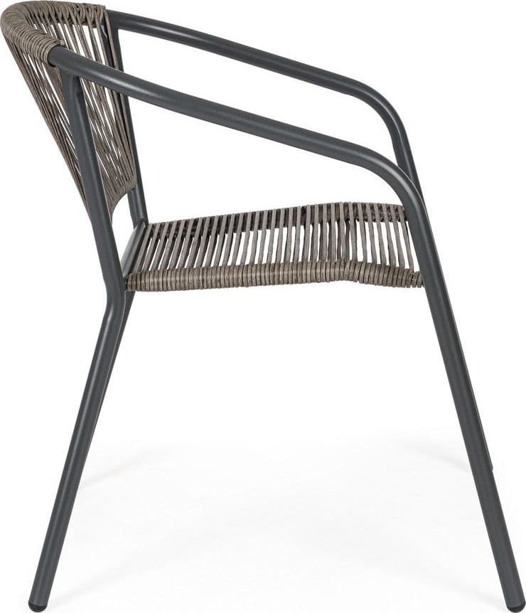 Sedia "Basilia" struttura in acciaio, con seduta e schienale in fibra sintetica per giardino e veranda in Sedie per tavolo da giardino Decor Space - Altamura, commercioVirtuoso.it