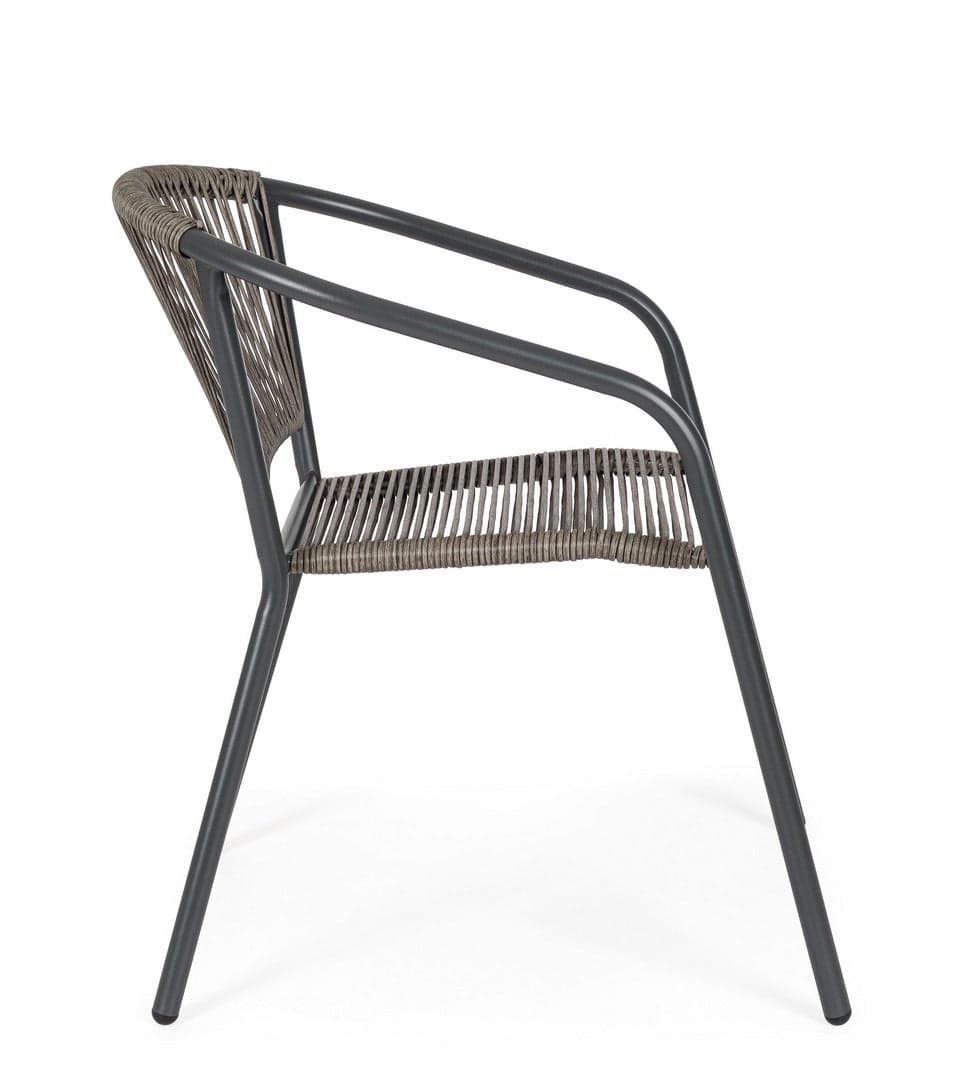 Sedia "Basilia" struttura in acciaio, con seduta e schienale in fibra sintetica per giardino e veranda in Sedie per tavolo da giardino Decor Space - Altamura, commercioVirtuoso.it