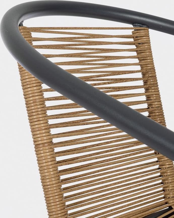 Sedia "Estela" struttura in acciaio, con seduta e schienale in fibra sintetica per giardino e veranda in Sedie per tavolo da giardino Decor Space - Altamura, commercioVirtuoso.it