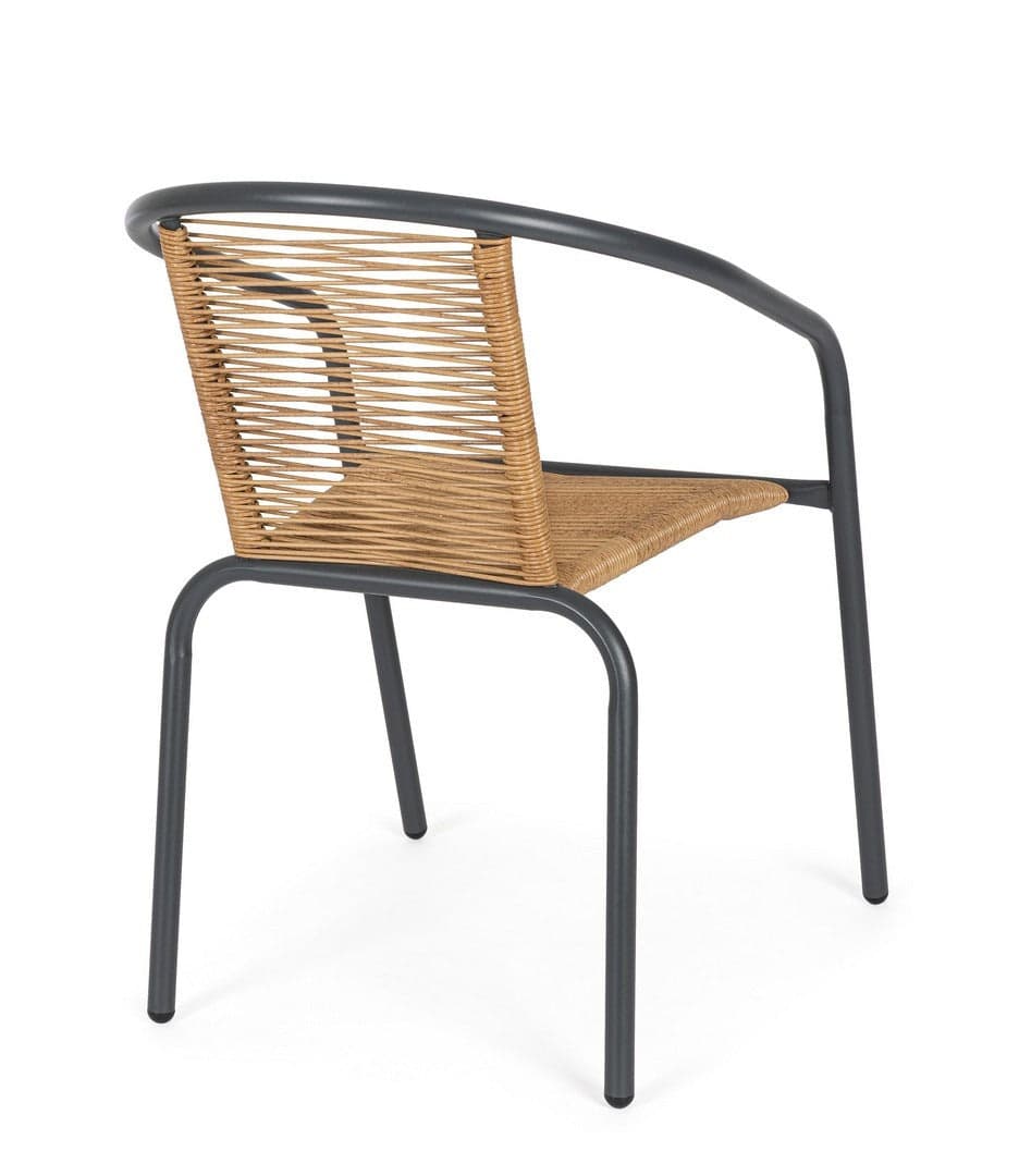 Sedia "Estela" struttura in acciaio, con seduta e schienale in fibra sintetica per giardino e veranda in Sedie per tavolo da giardino Decor Space - Altamura, commercioVirtuoso.it