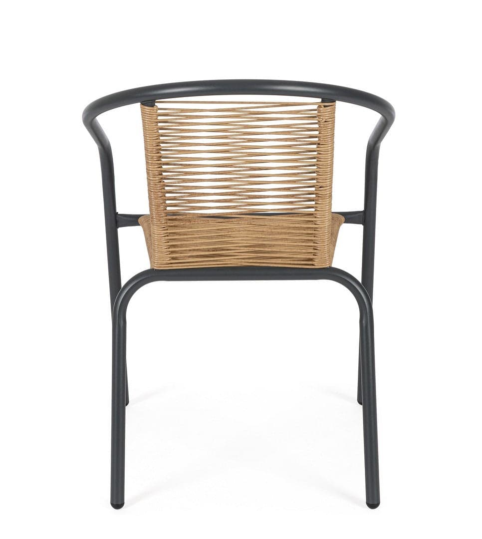 Sedia "Estela" struttura in acciaio, con seduta e schienale in fibra sintetica per giardino e veranda in Sedie per tavolo da giardino Decor Space - Altamura, commercioVirtuoso.it