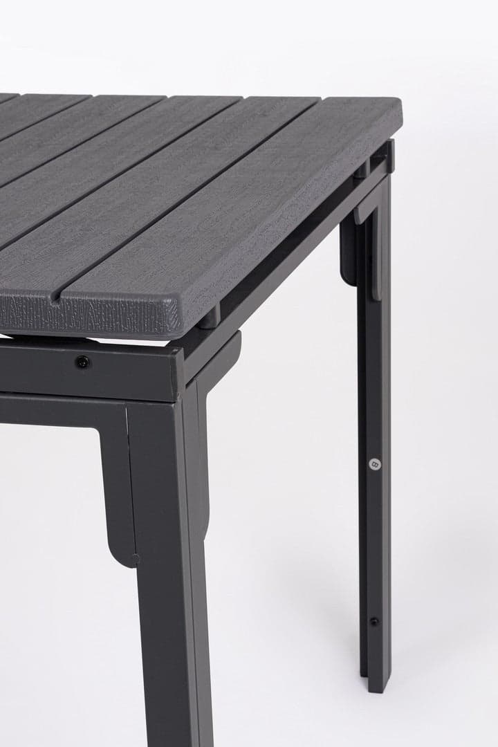 Tavolo "Sarita" struttura in acciaio, piano in hdpe con effetto legno venato, per arredo interno ed esterno in Tavoli da sala da pranzo Decor Space - Altamura, commercioVirtuoso.it
